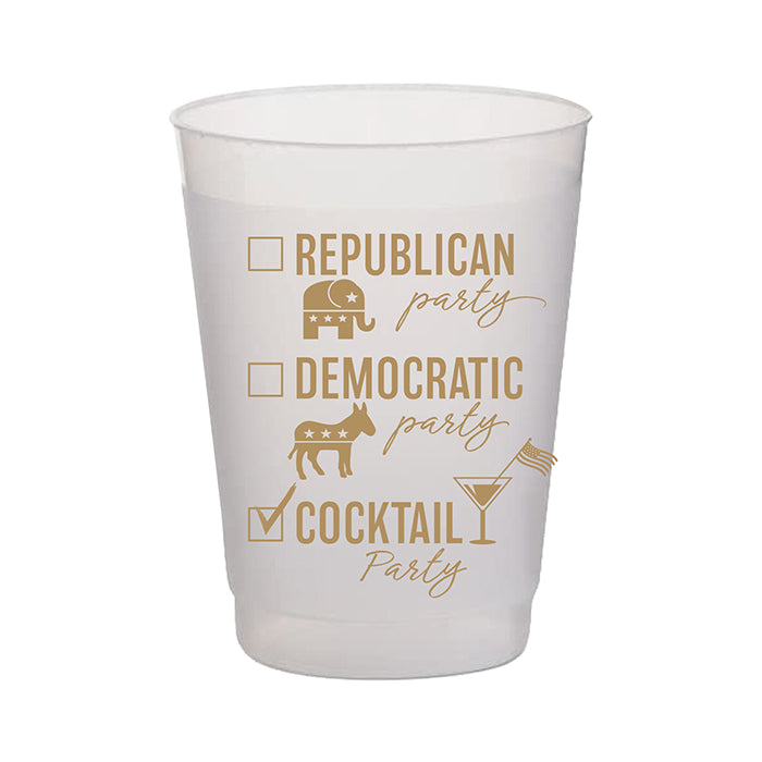 Gold Republican Party Democratic Party Cocktail Party Frost Flex Cup S/8