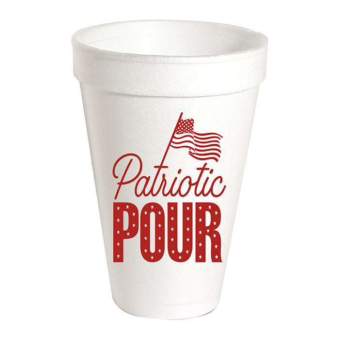 Patriotic Pour Styrofoam Cup S/10