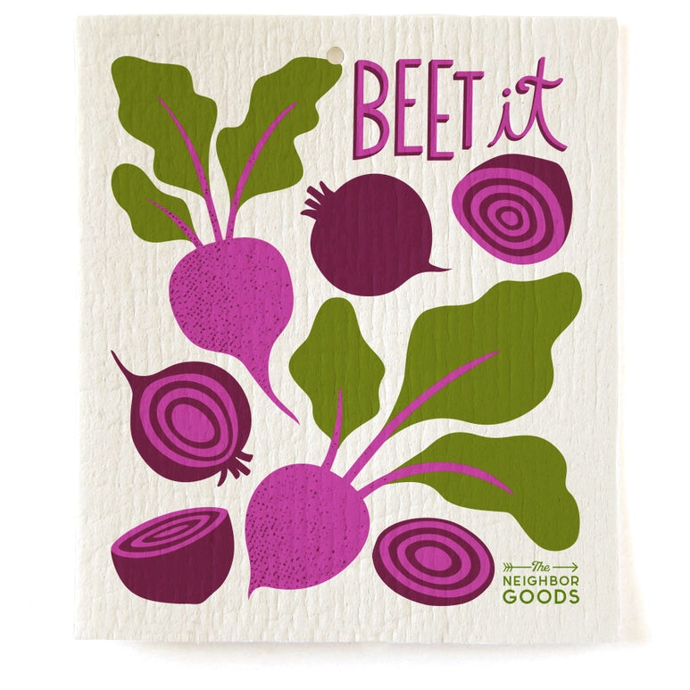 Beet Dish Towel Sponge Set