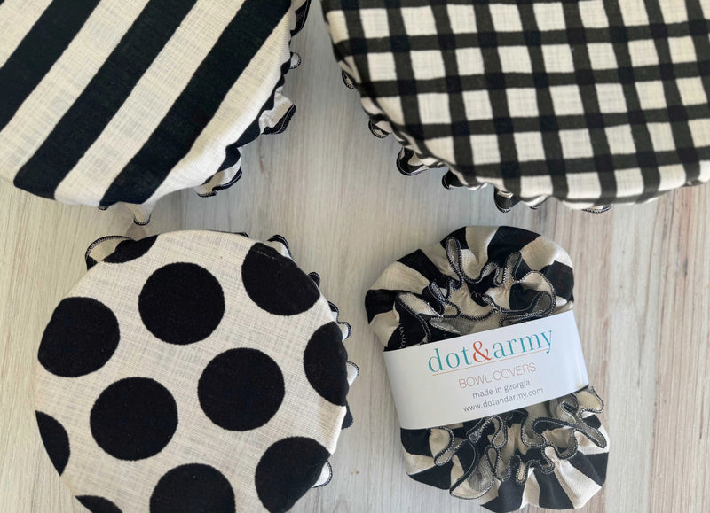 Black Pattern Mix Bowl Covers | Set of 3