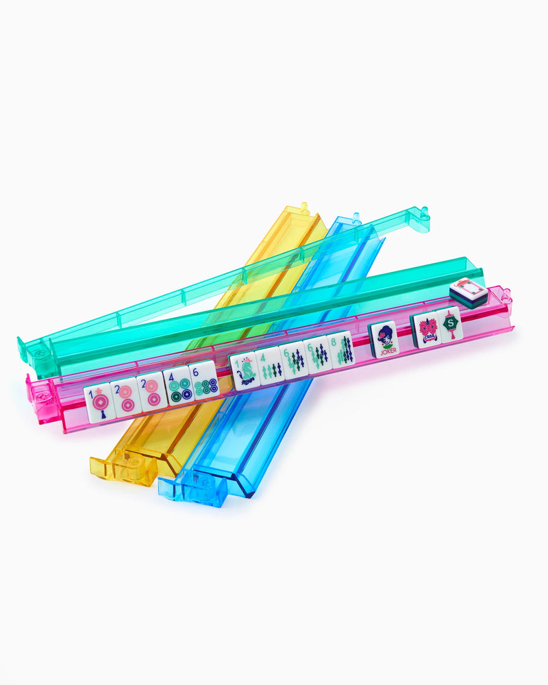 Mahjong Multicolor Acrylic Rack & Pusher Set