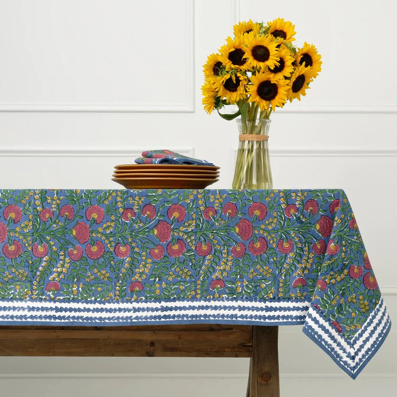 Cactus Flower Midnight & Magenta Tablecloth