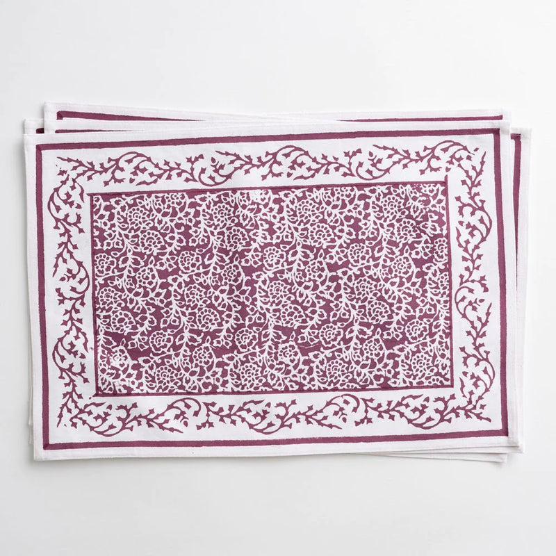 S/4 Tapestry Eggplant Placemats