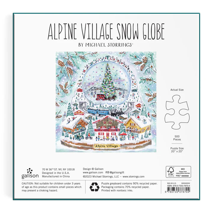 Alpine Village Snow Globe 500 Piece Puzzle