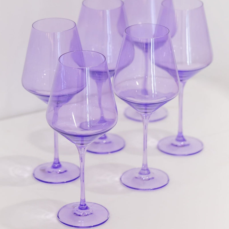 Estelle Colored Wine Stemware (Lavender)