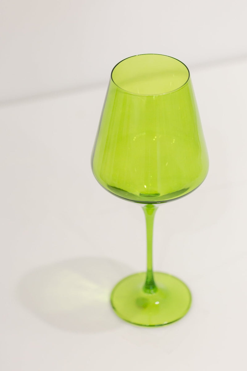Estelle Colored Wine Stemware (Forest Green)