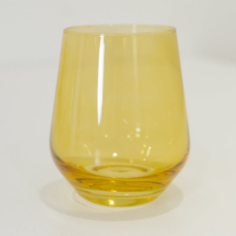 Estelle Colored Wine Stemless Glass (Yellow)