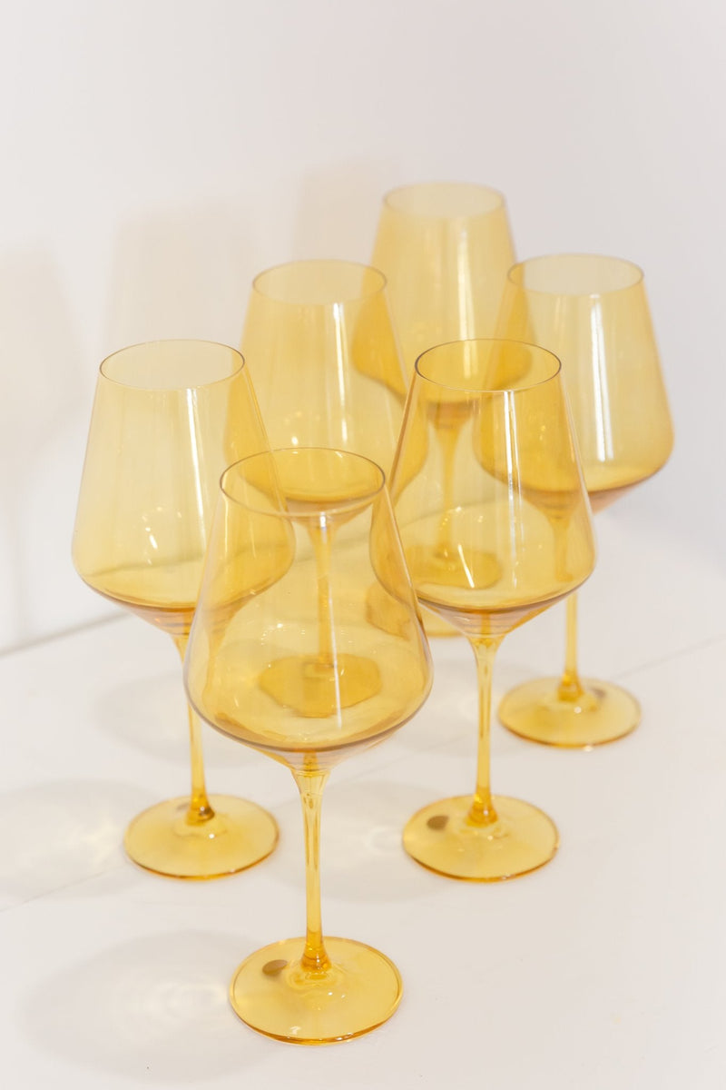 Estelle Colored Wine Stemware (Yellow)