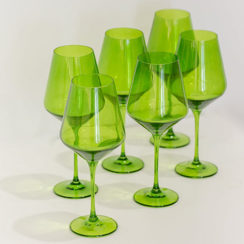 Estelle Colored Wine Stemware (Forest Green)