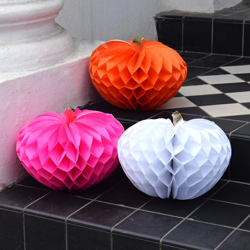 Pumpkin Honeycomb Halloween Decorations - 3 Pack