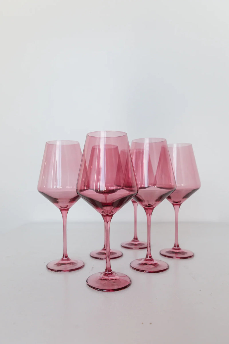 Estelle Colored Wine Stemware (Rose)
