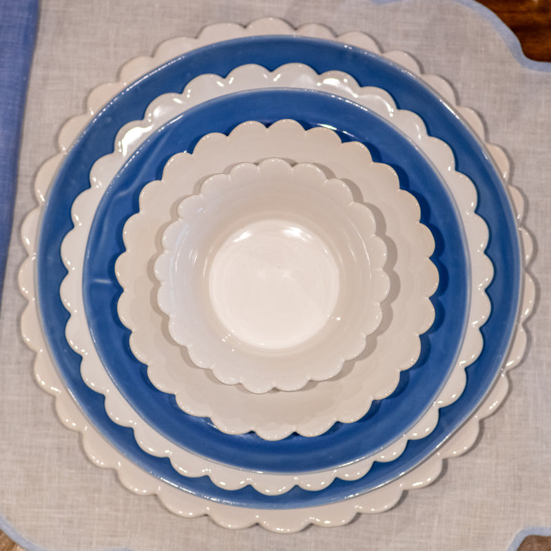 White Scalloped Dinner Plate