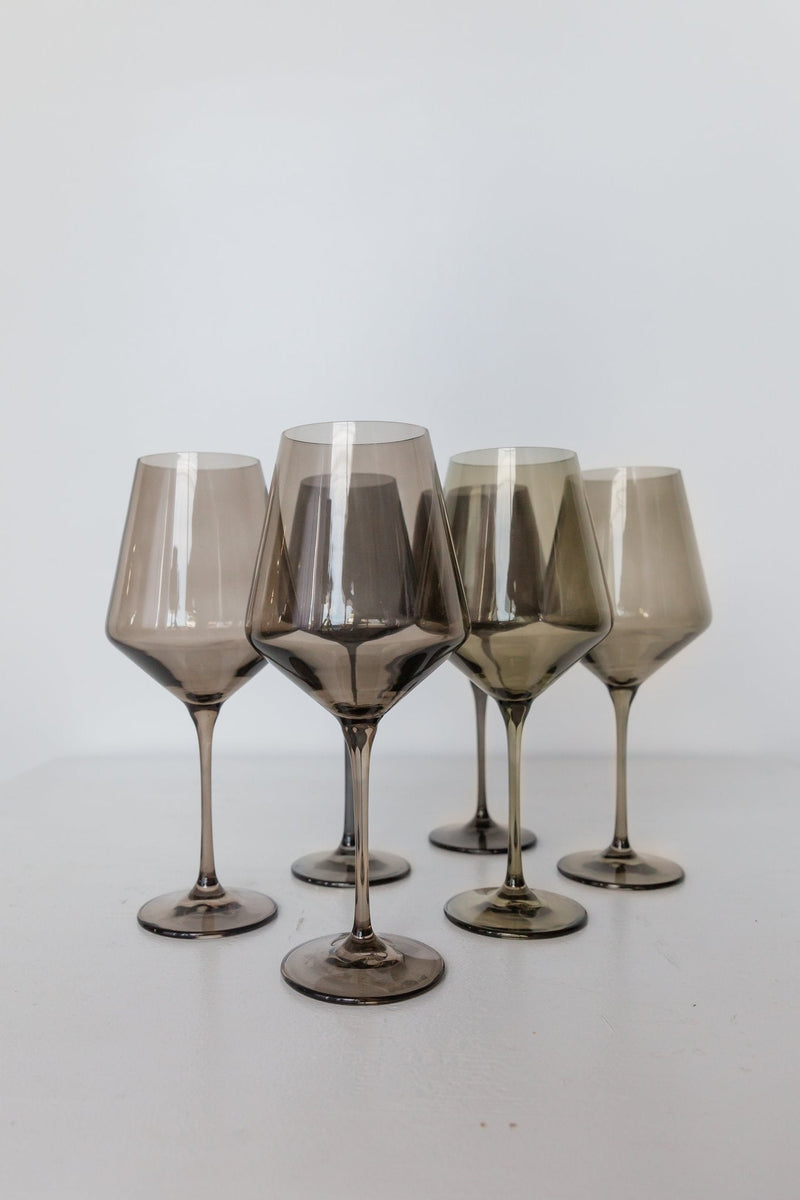 Estelle Colored Wine Stemware (Gray Smoke)