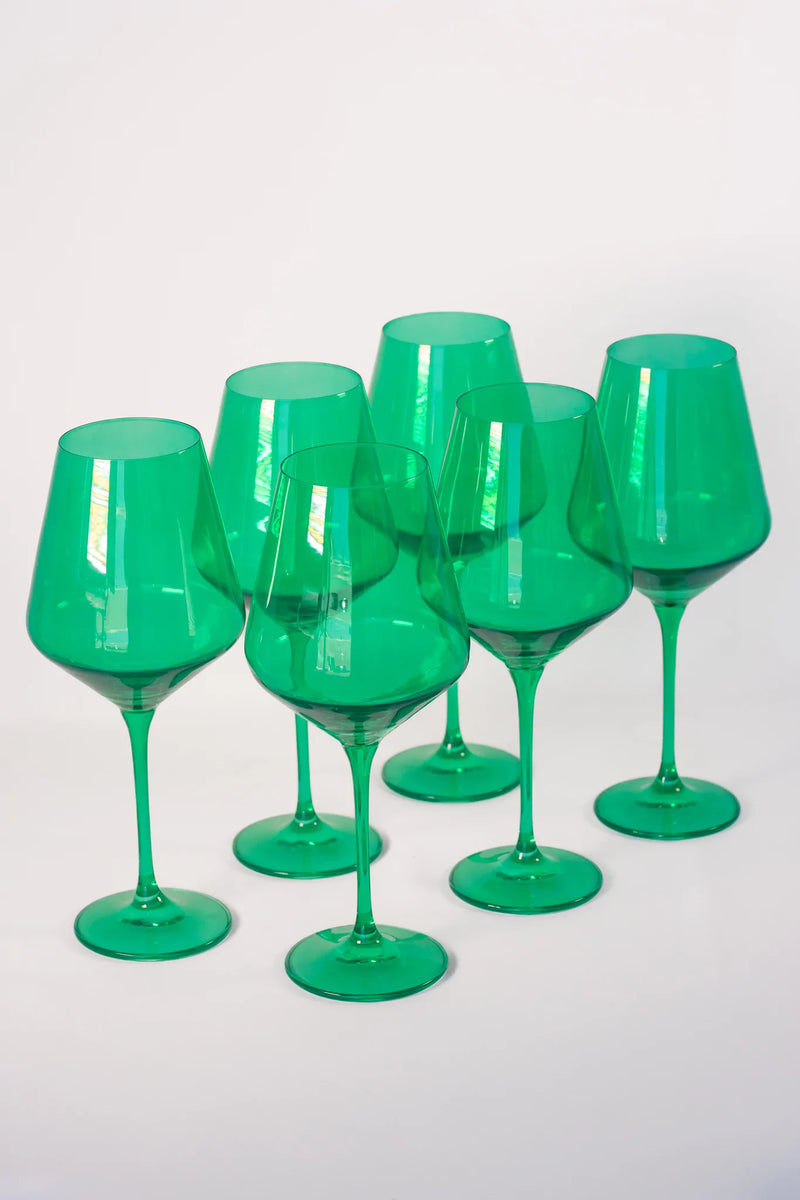Estelle Colored Wine Stemware (Kelly Green)