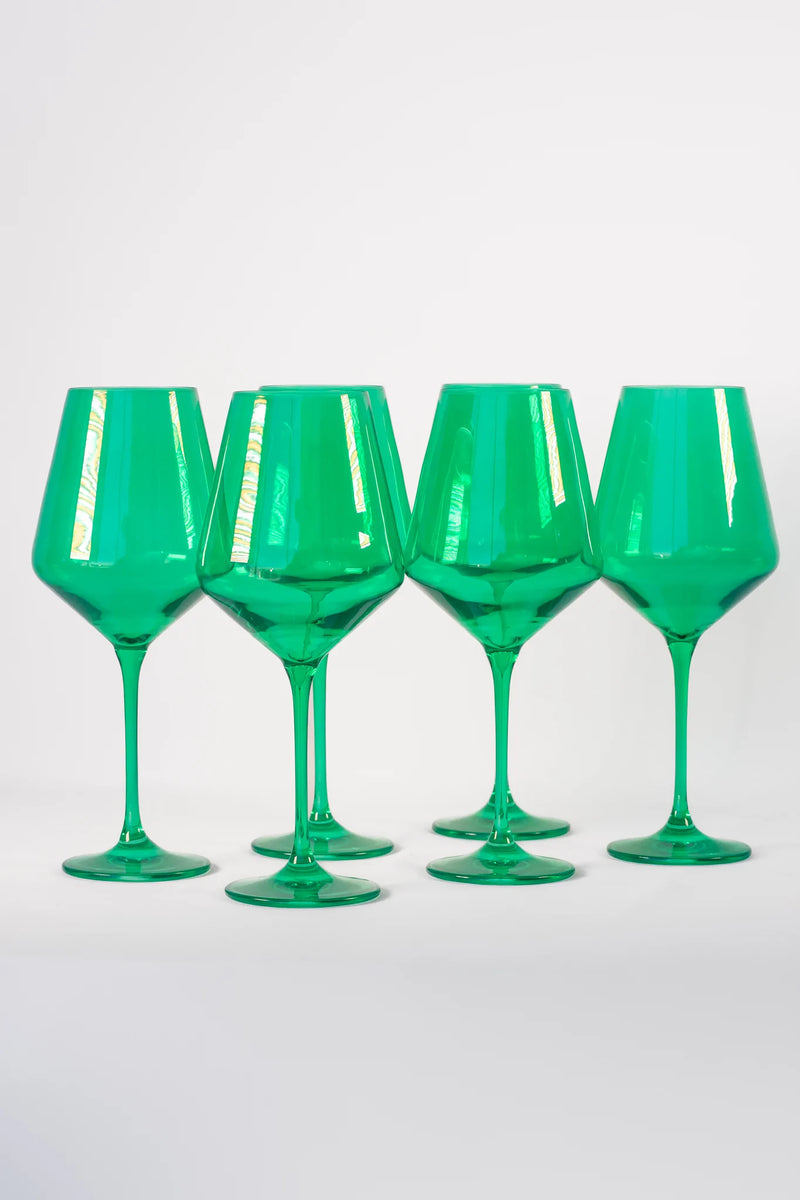 Estelle Colored Wine Stemware (Kelly Green)