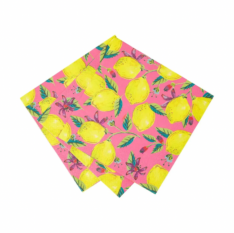 Boho Pink Lemon Napkins
