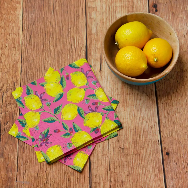 Boho Pink Lemon Napkins