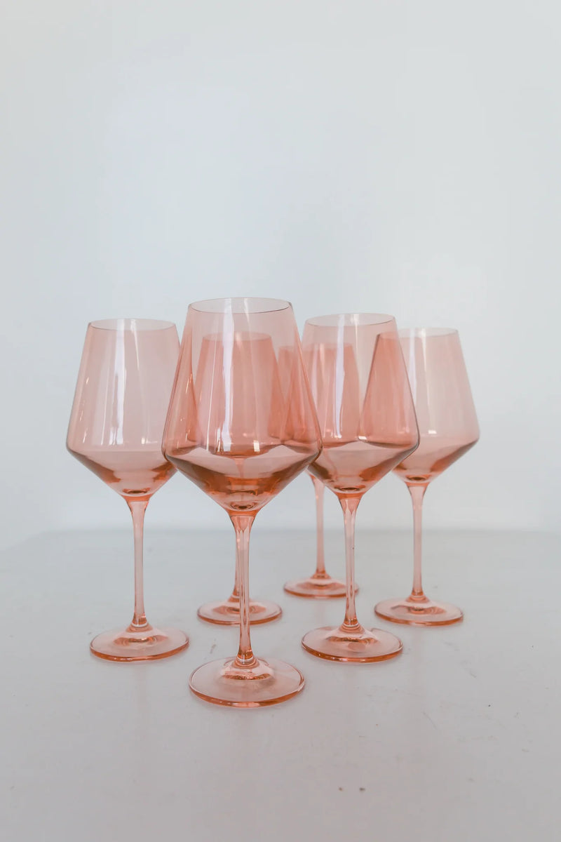 Estelle Colored Wine Stemware (Blush Pink)