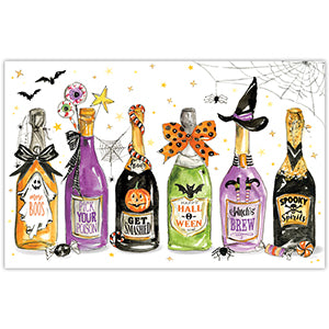 Placemat - Halloween Champagne Bottles