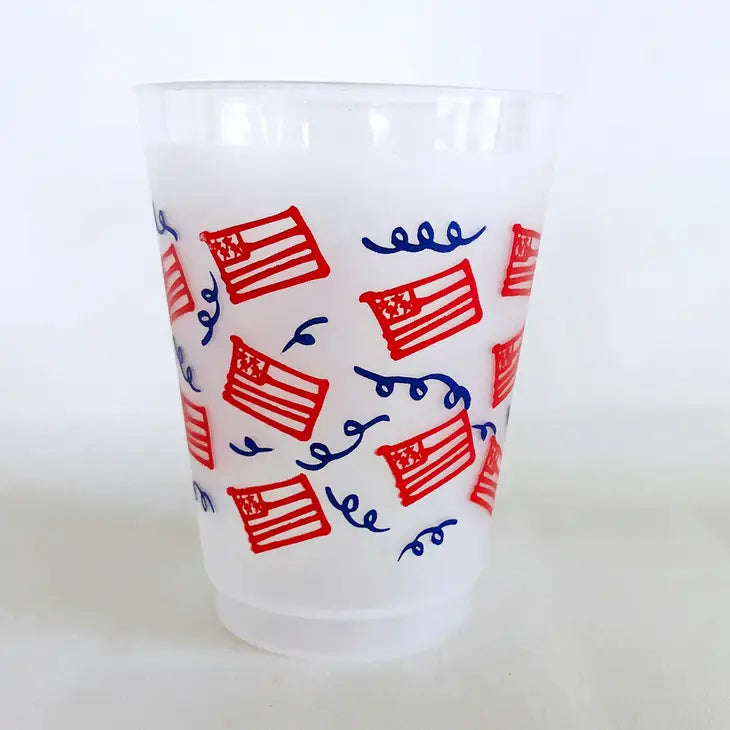 July 4th Patriotic American Flag Frost Cup (S/10)