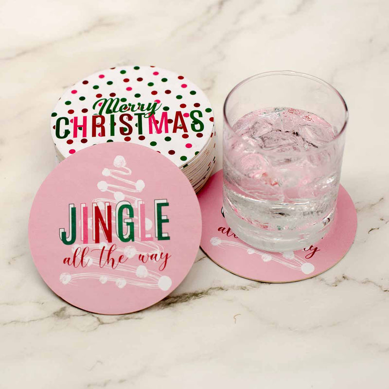 Jingle Reversible Paper Coasters