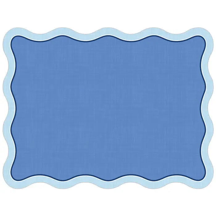 Blue and Light Blue Linen Posh Die-Cut Placemat