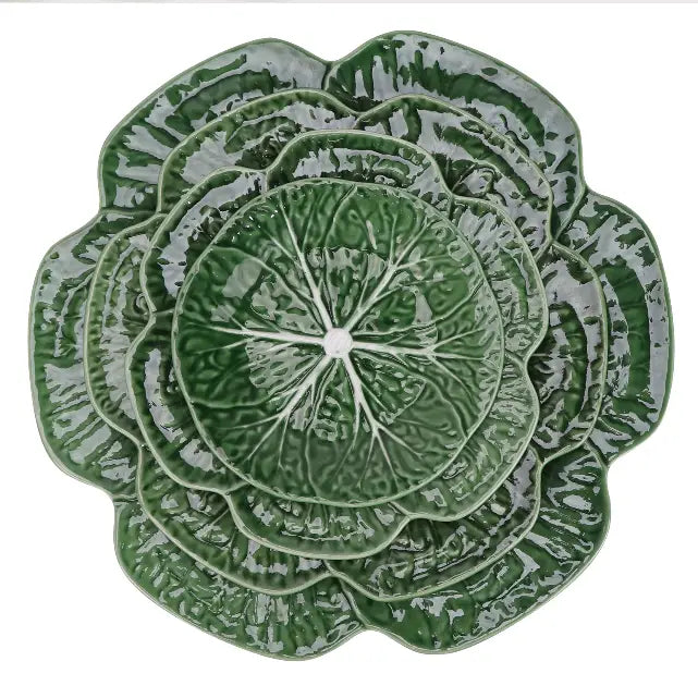 Green Cabbage Dinner Plates 10.5" (Set of 4)