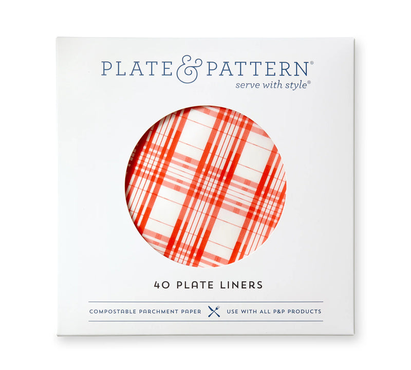 "Red Plaid" Preformed Plate Liners