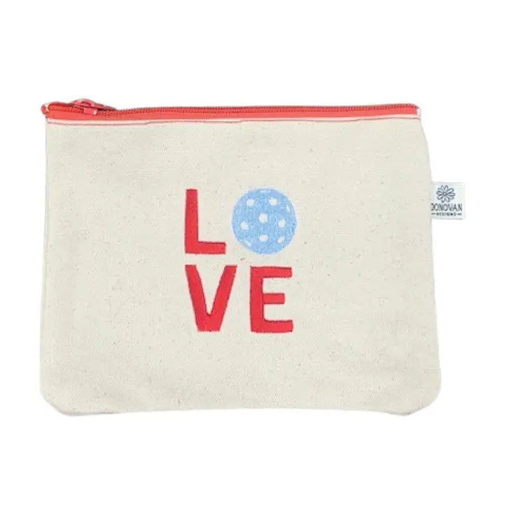Love Pickleball Embroidered Bittie Bag