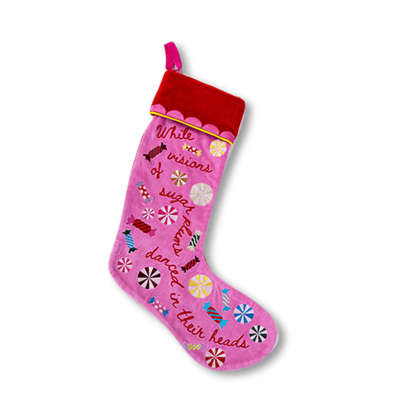 Sugar Plums Embroidered Stocking