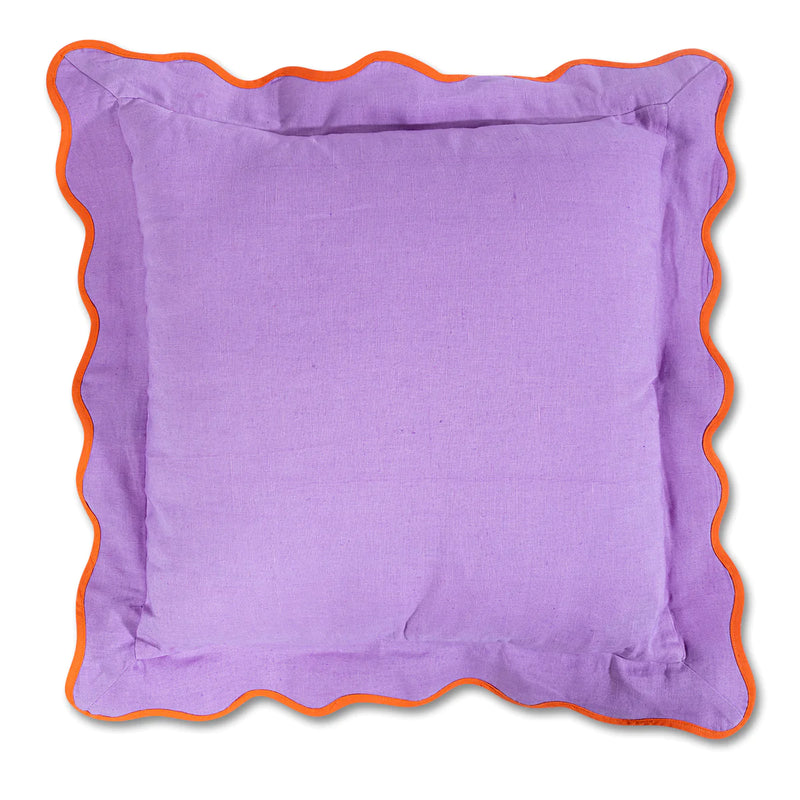 Darcy Linen Pillow with Insert (Lilac and Orange)