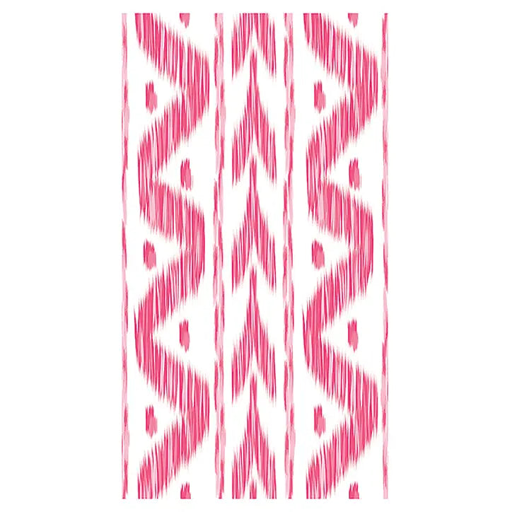 Pink Ikat Linen-Feel Paper Guest Towel/Napkin