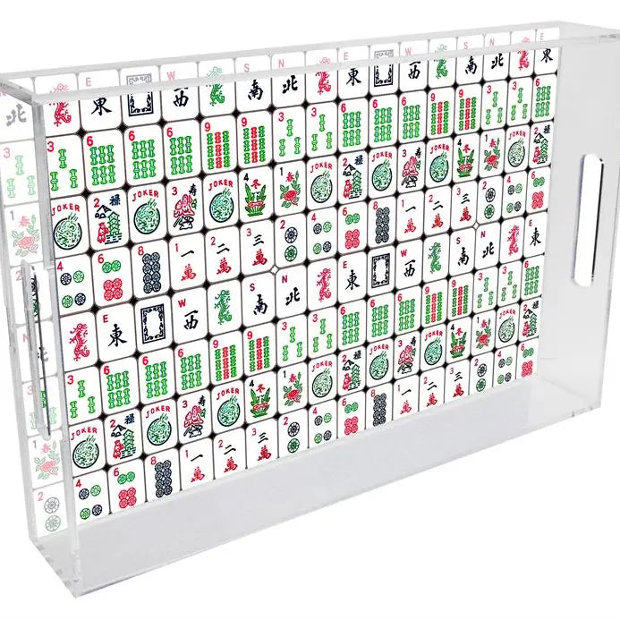 Colorful Mahjong Serving Lucite Tray