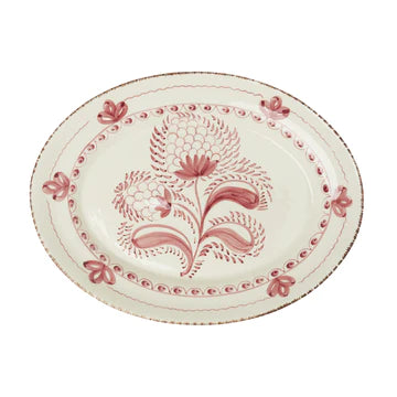 Oval Platter Pink/White
