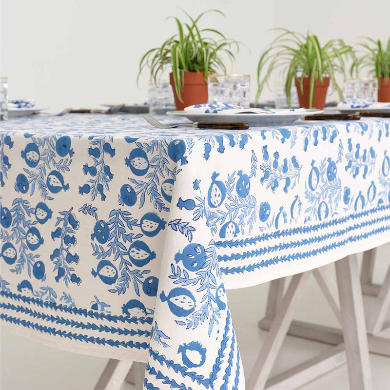 Pom Bells Wedgewood Tablecloth I 90" Round