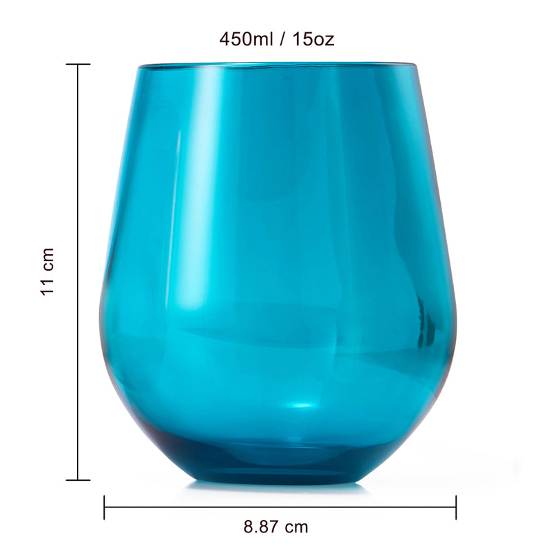 Acrylic Stemless Wine Glasses (Set of 6)