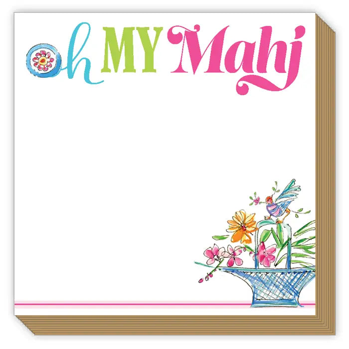 Mahjong Floral Basket Oh My Mahj Luxe Notepad
