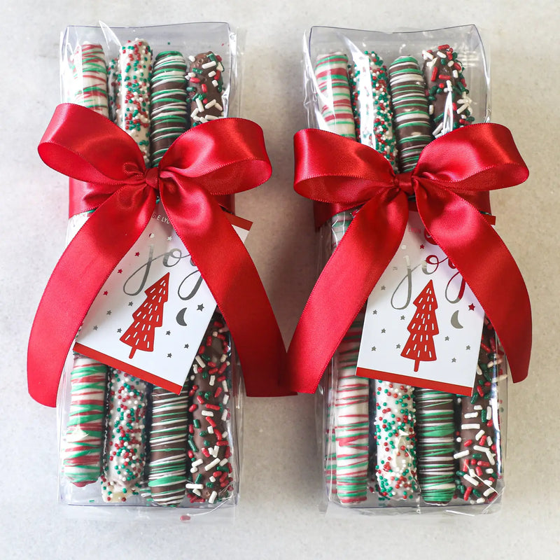 8pc Holiday Milk & White Chocolate Covered Pretzel Rods