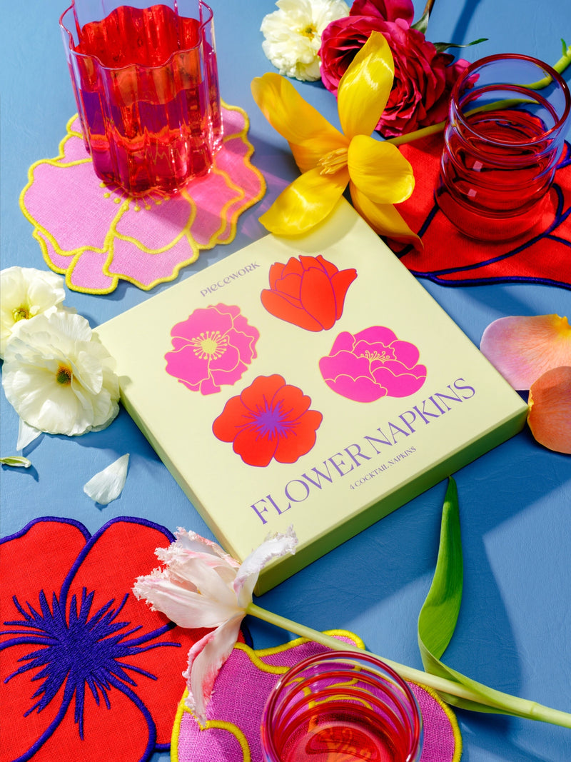 Flower Cocktail Napkins | Set of 4