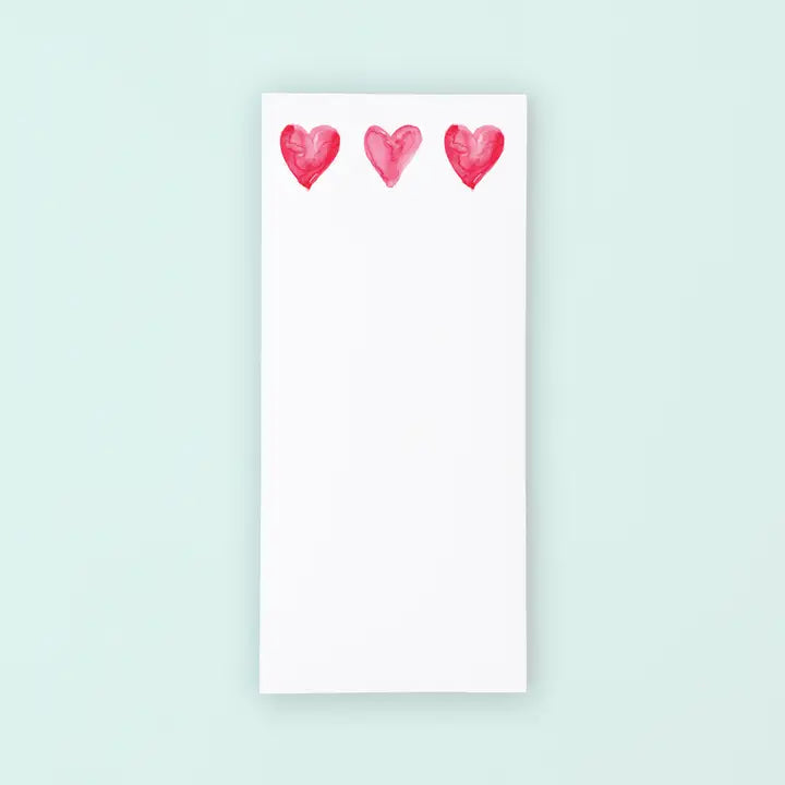 3 Pink Hearts Tall Notepad