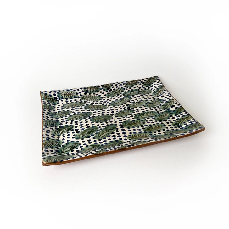 Palm Leaves Ceramic Tray