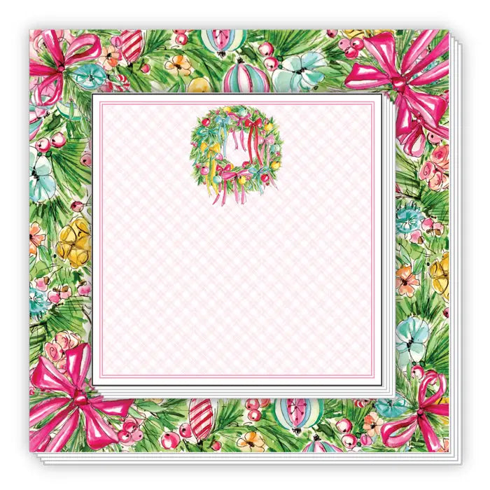 Bow Wreath Notepad Duo
