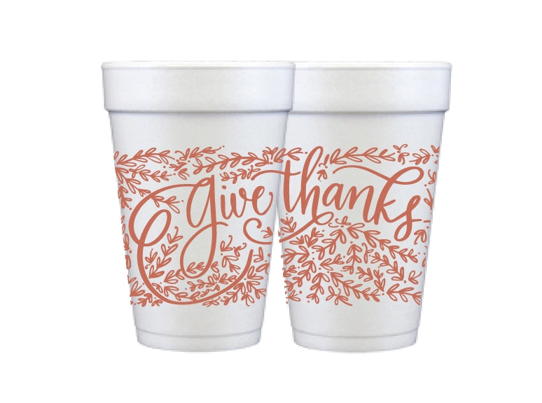 Give Thanks Foam Cups