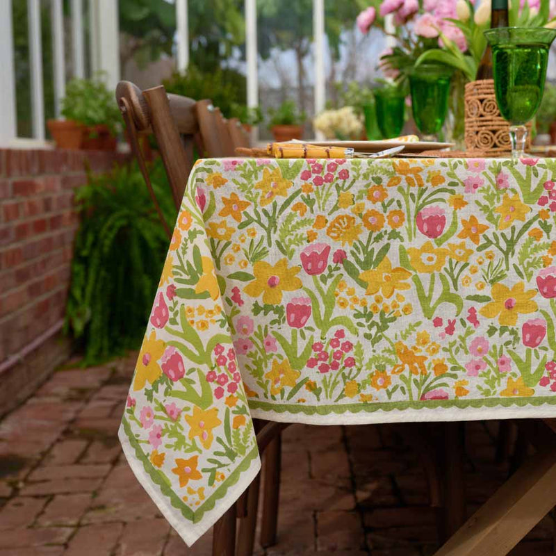 70s Flower Tablecloth 90&