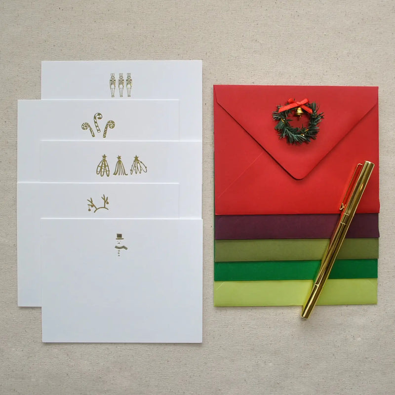Modern Christmas Design Foil Notecards