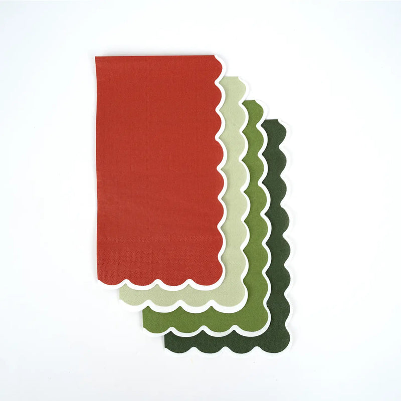 Holiday Scallop Guest Napkins