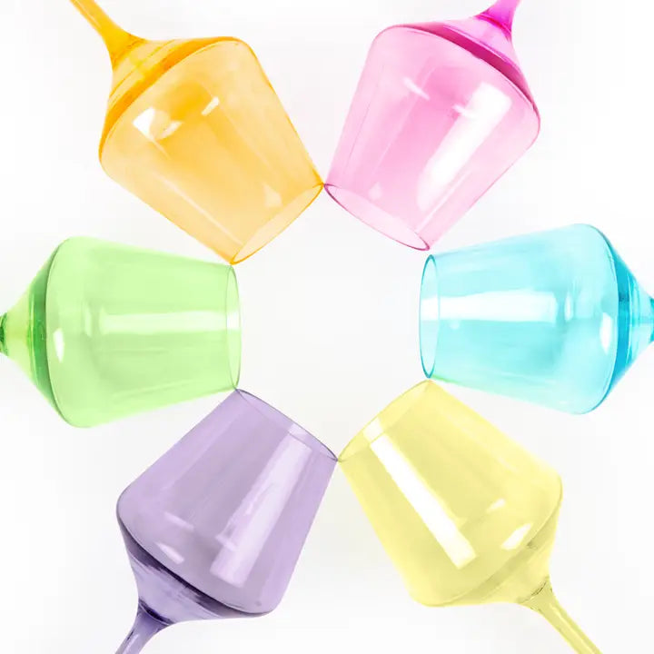 Bright Acrylic Stemmed Wine Glasses