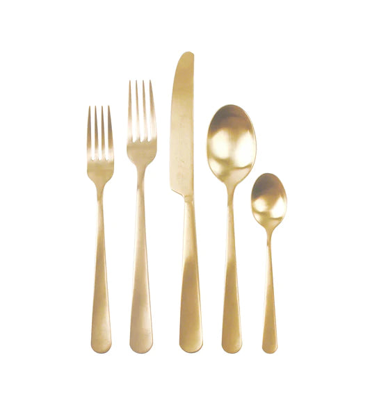 Oslo Cutlery Set 5pc - Matte Gold