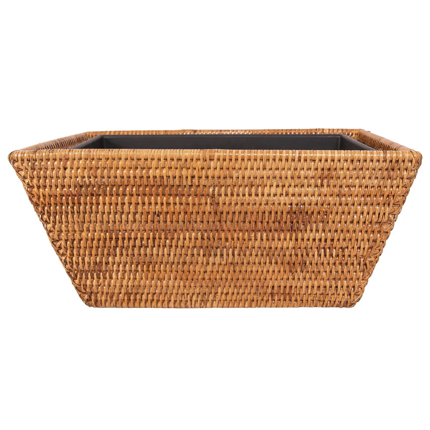 Rattan Rectangular Planter with Plastic Insert – Buzz by Bebe