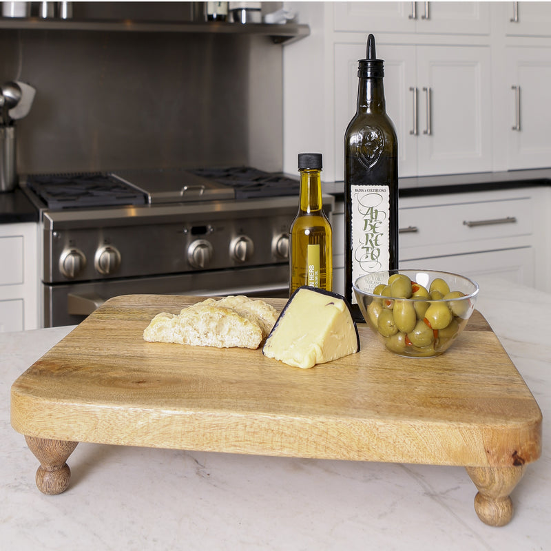Artisan Wood Rectangle Footed Serving Board
